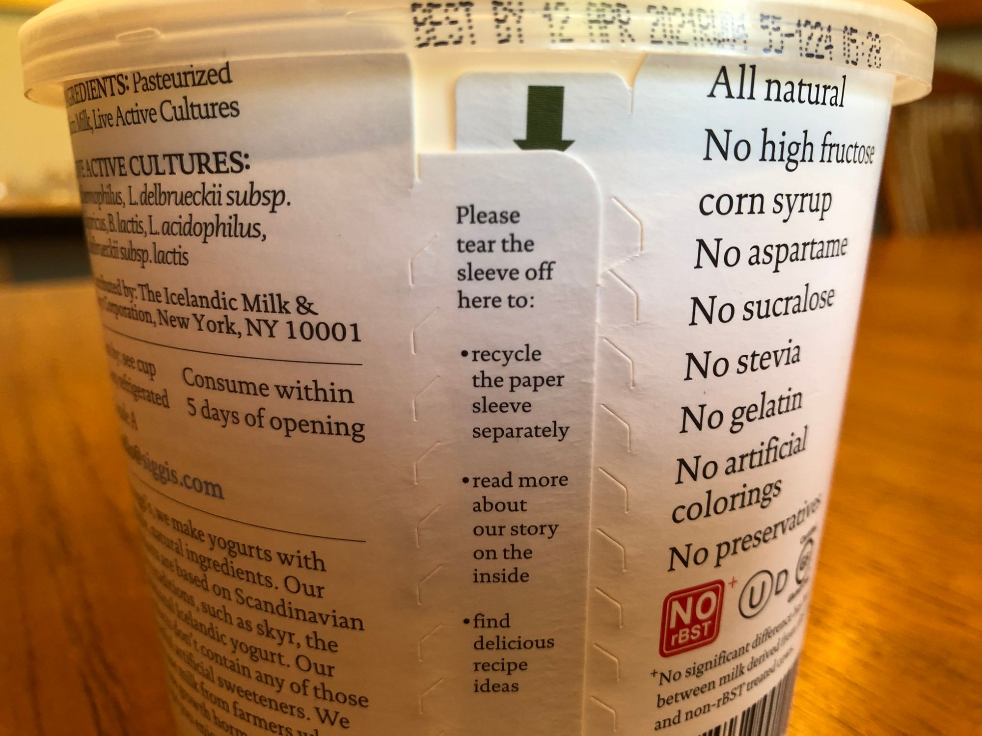 Recycling Instructions For Siggi's Yogurt