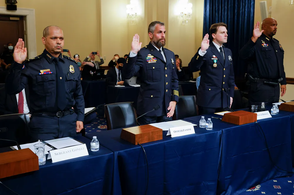 January 6th capitol hill officers speaking in front of congress