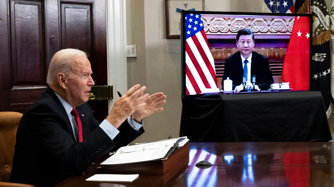 President Joe biden in virtual meeting with Xi Jinping on November 15th.