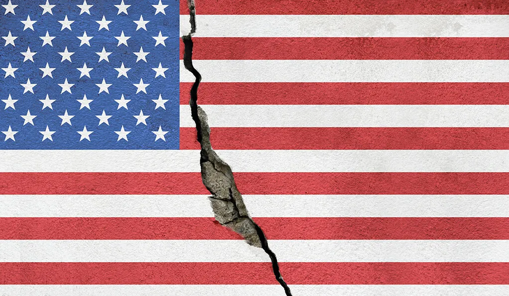Cracked United States Flag