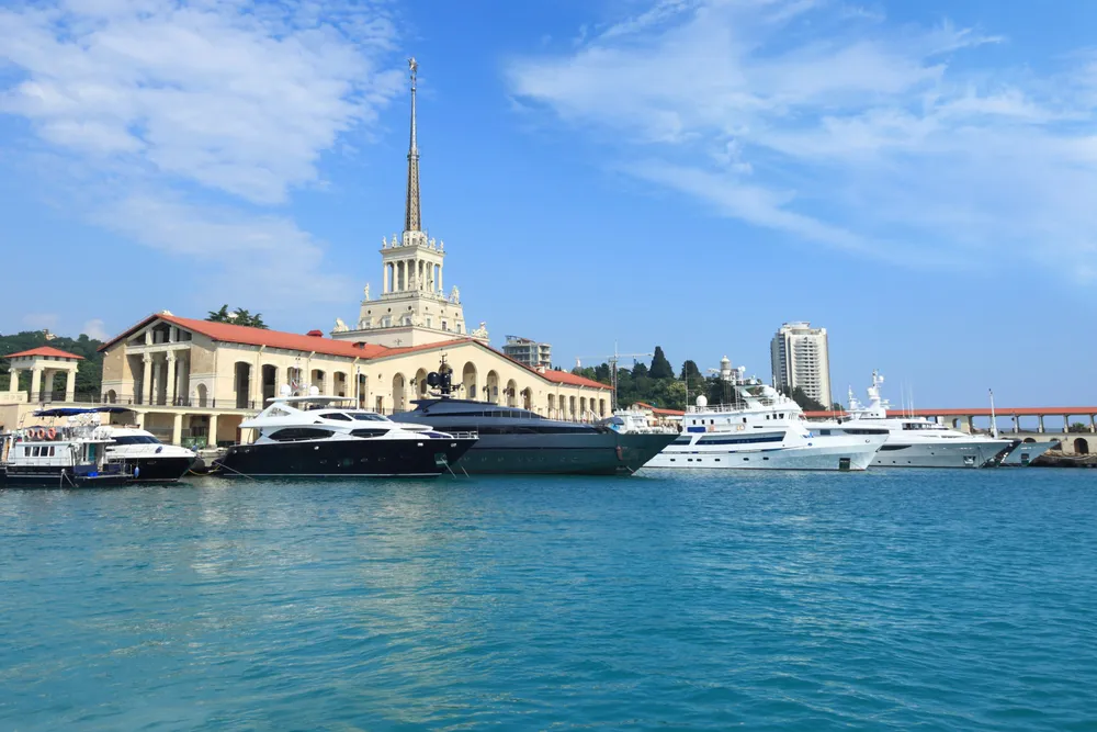 Russian Oligarchy yachts at the port of Sochi