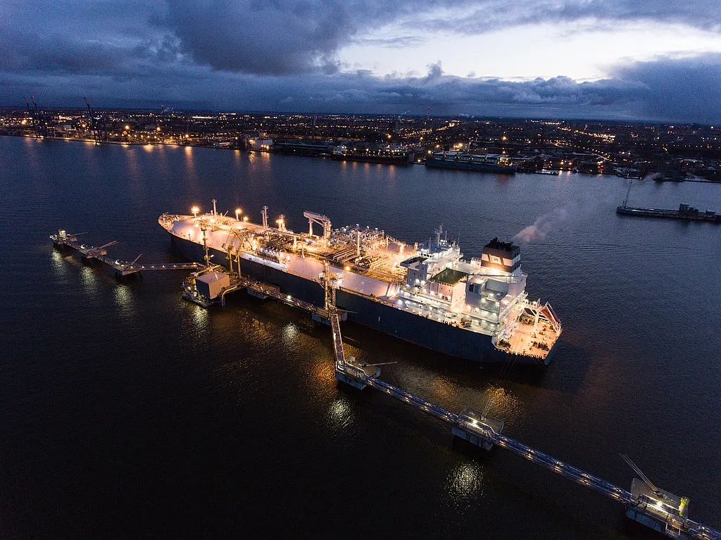 Light Natural Gas Tanker reupping in a Lithuanian port