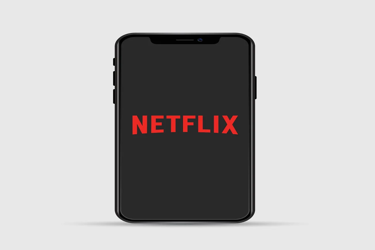 Netflix logo on cellphone