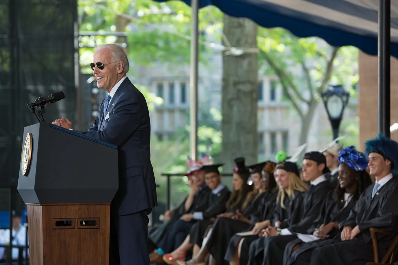 Joe Biden at college graduation