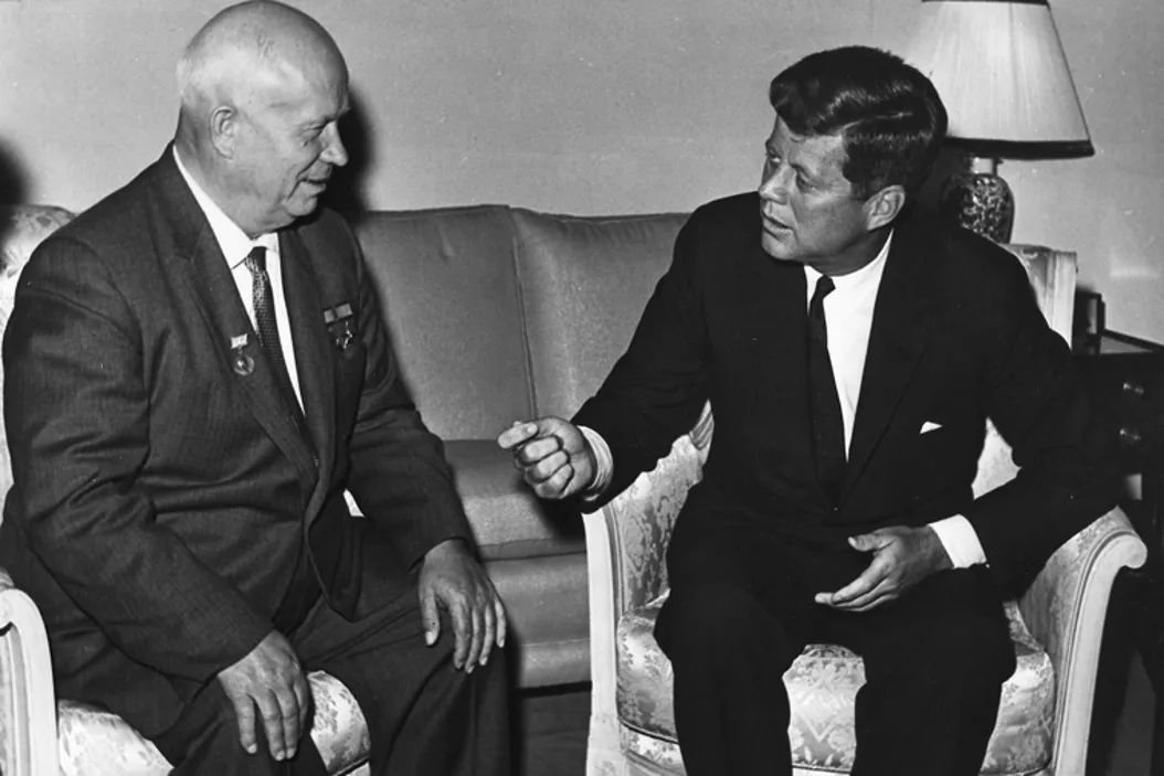 President Kruschev of Russia meeting John F. Kennedy