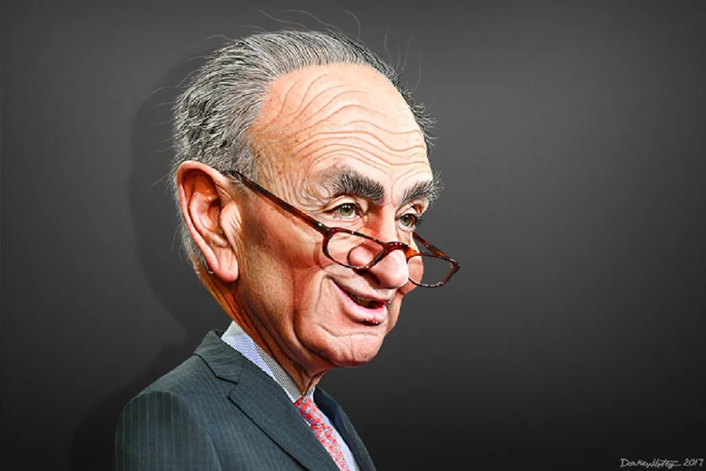 Chuck Schumer caricature by DonkeyHotey