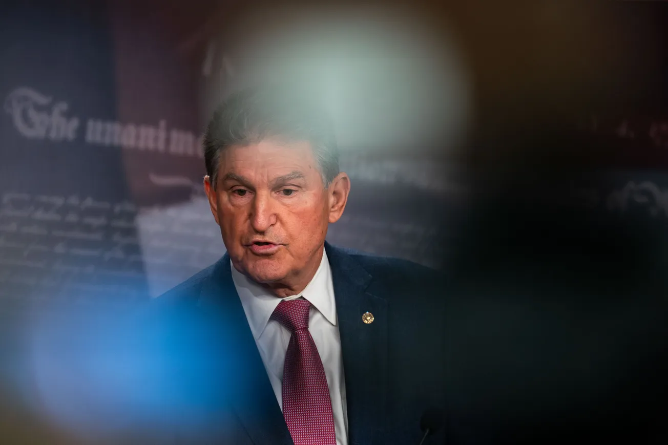 Sen. Joe Manchin (D-WV) speaks during a news conference on the Senate Side of the U.S. Capitol Building