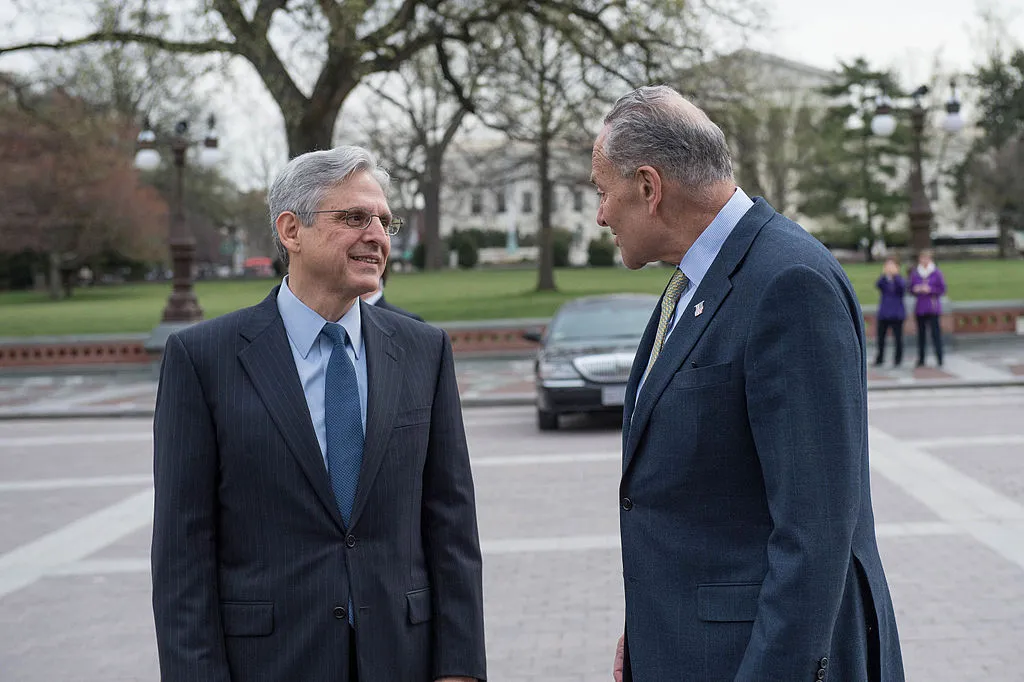 U.S. Attorney General Merrick Garland and Senator Chuck Schumer, CC BY 2.0 <https://creativecommons.org/licenses/by/2.0>, 
