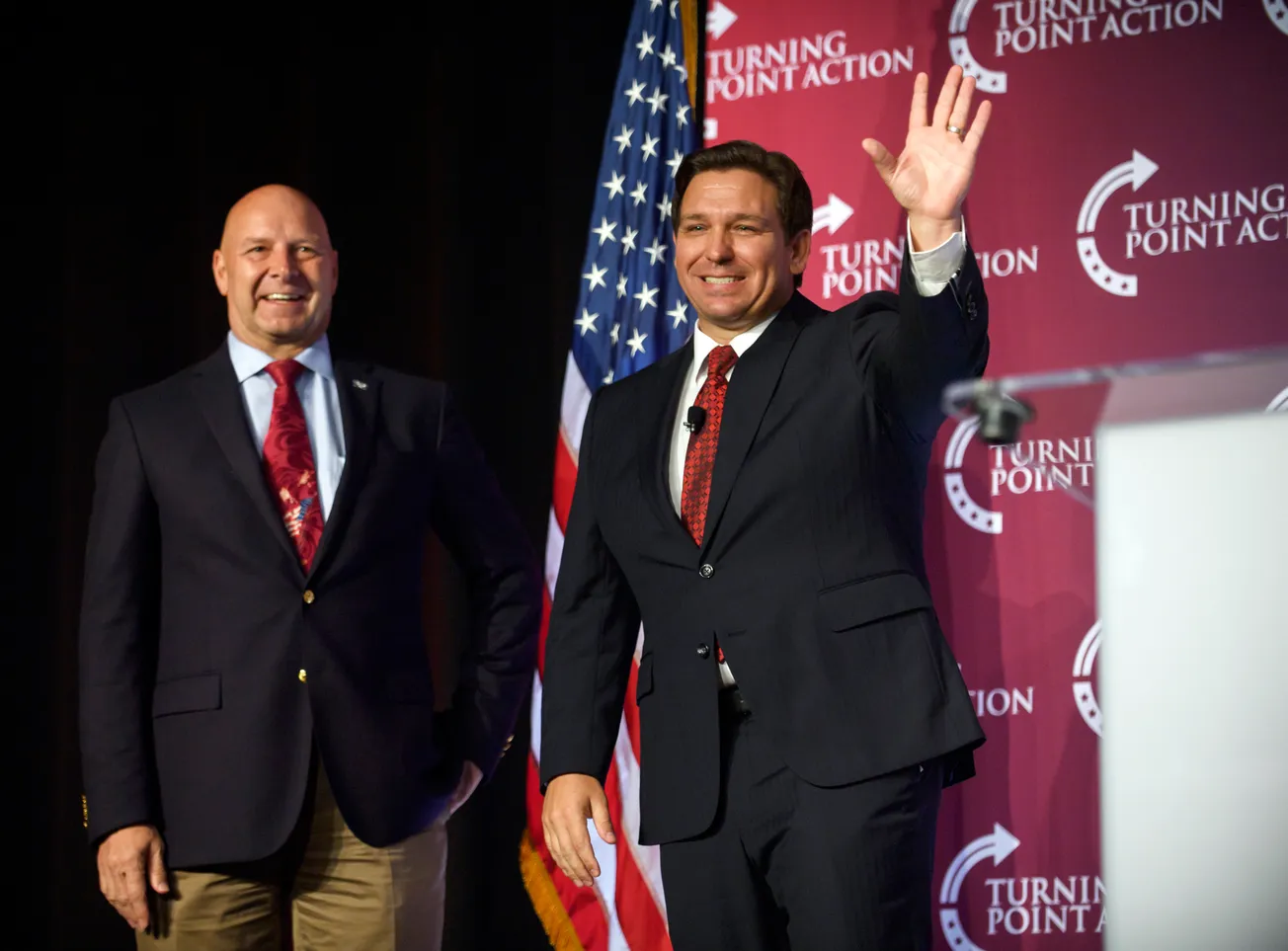 Florida Gov. Ron DeSantis and Pennsylvania Republican gubernatorial candidate Doug Mastriano