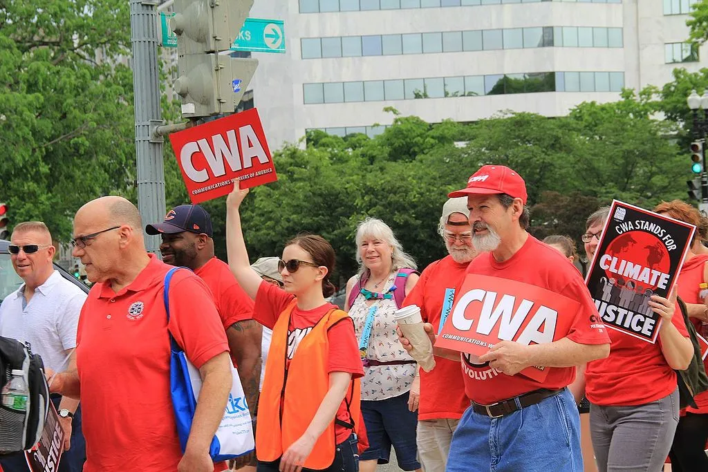Communication Workers of America on strike, photo by: Dcpeopleandeventsof2017