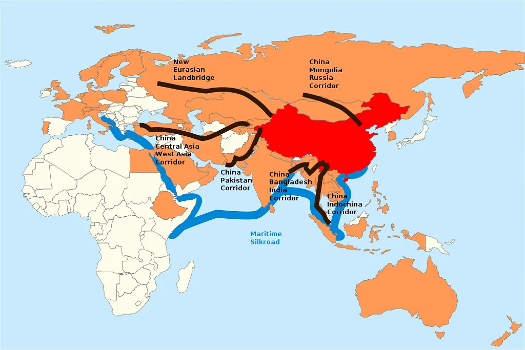 China's Belt and Road Routes by Lommes, CC BY-SA 4.0 <https://creativecommons.org/licenses/by-sa/4.0>, via Wikimedia